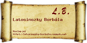 Latosinszky Borbála névjegykártya