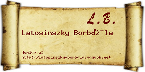 Latosinszky Borbála névjegykártya