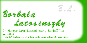 borbala latosinszky business card